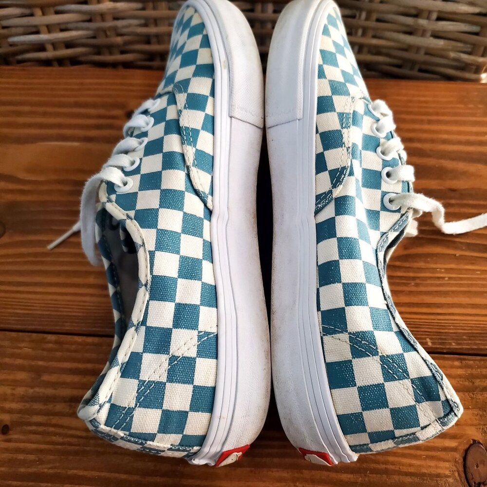 Vans Blue & White Checkerboard Canvas Lace-Up Sneakers Skateboard Mens Size 9.5 - Picture 11 of 15